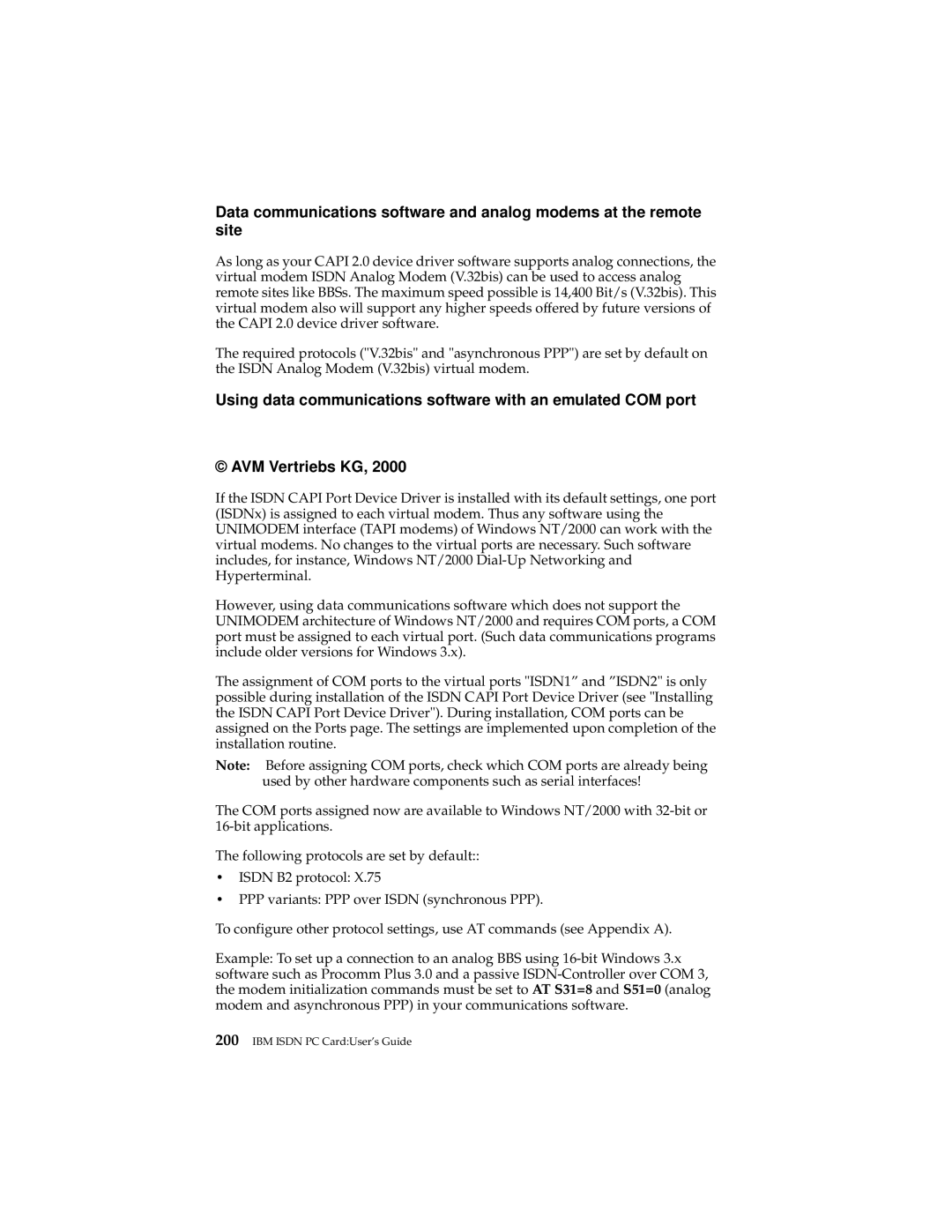 IBM 19K5716 manual IBM Isdn PC CardUser’s Guide 