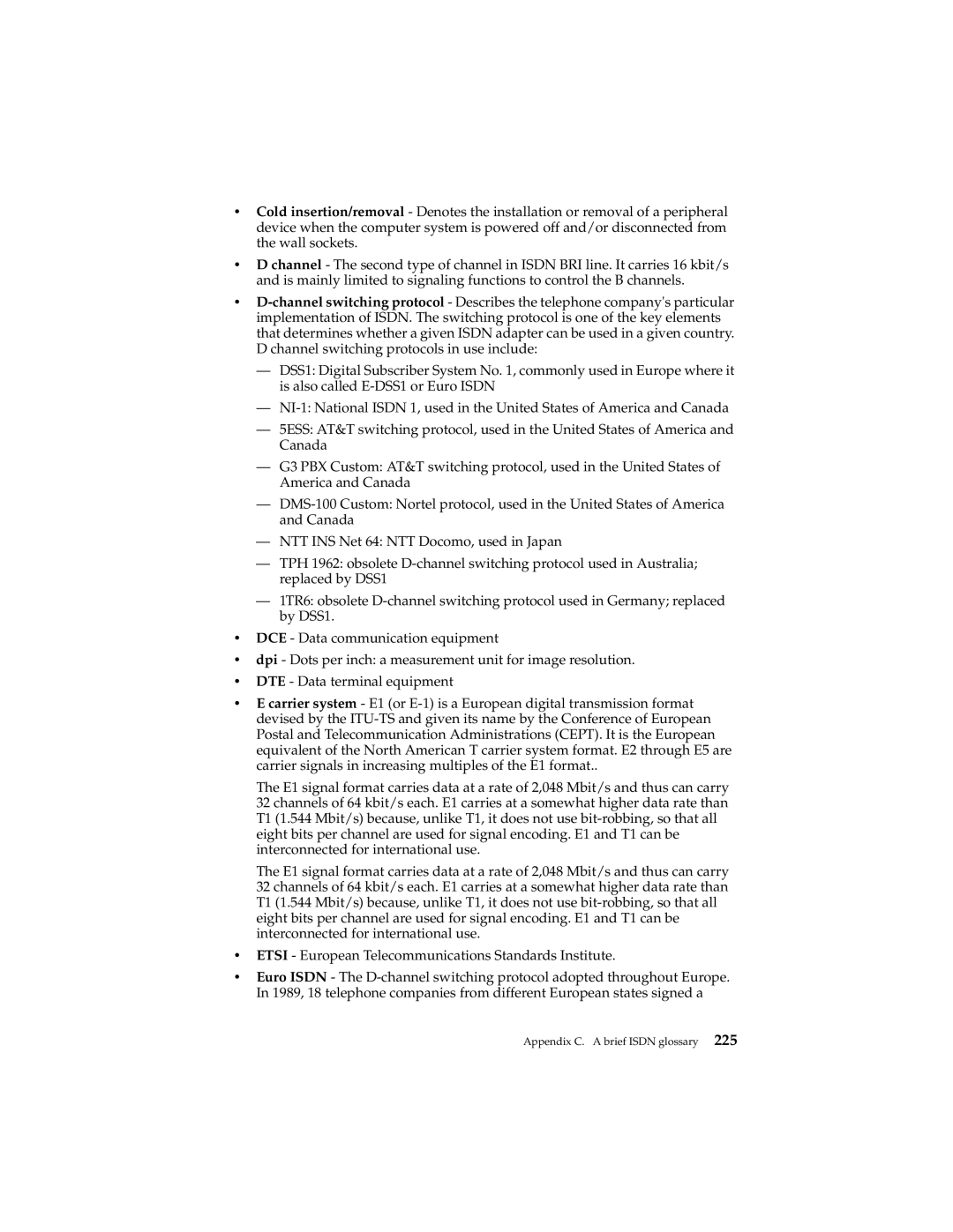 IBM 19K5716 manual Appendix C. a brief Isdn glossary 