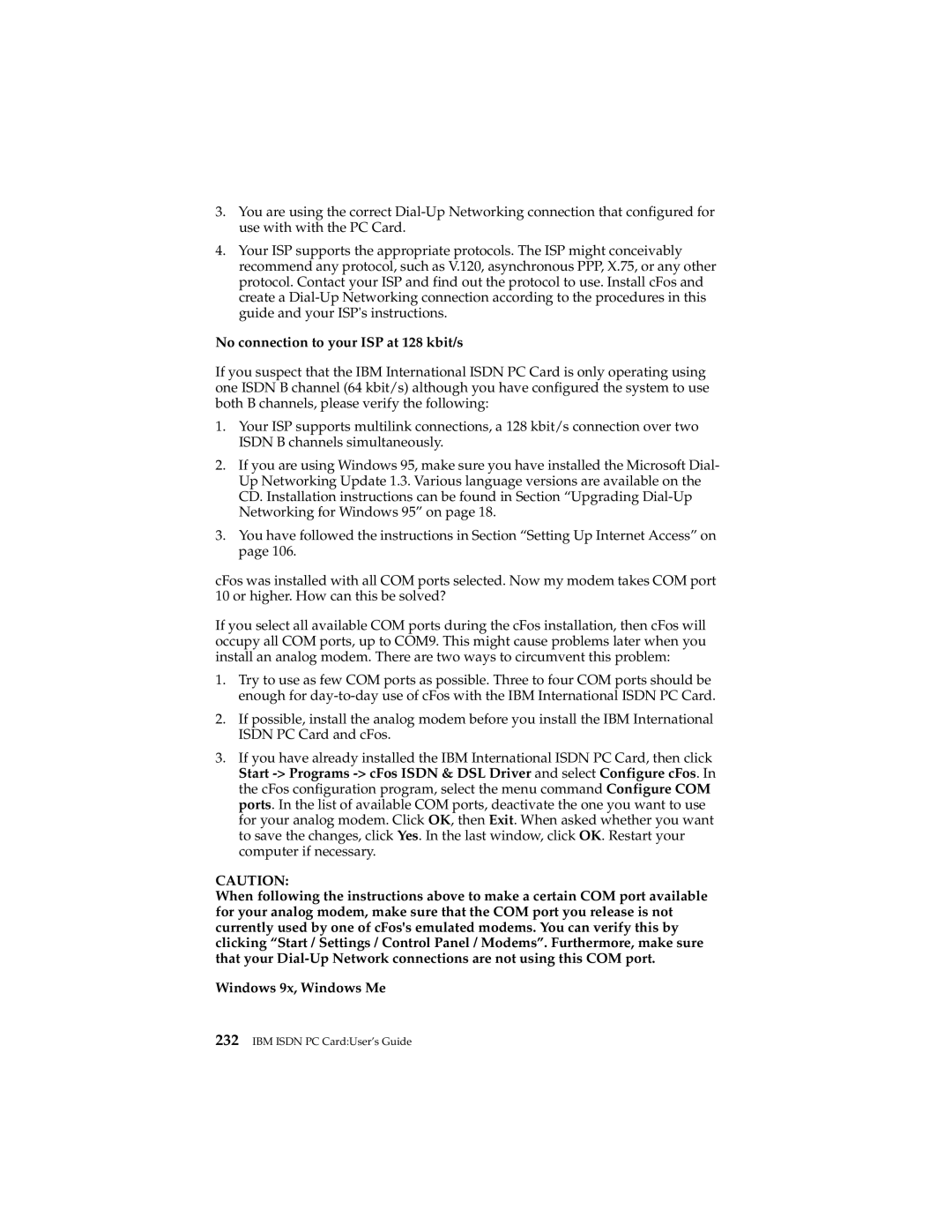 IBM 19K5716 manual No connection to your ISP at 128 kbit/s 