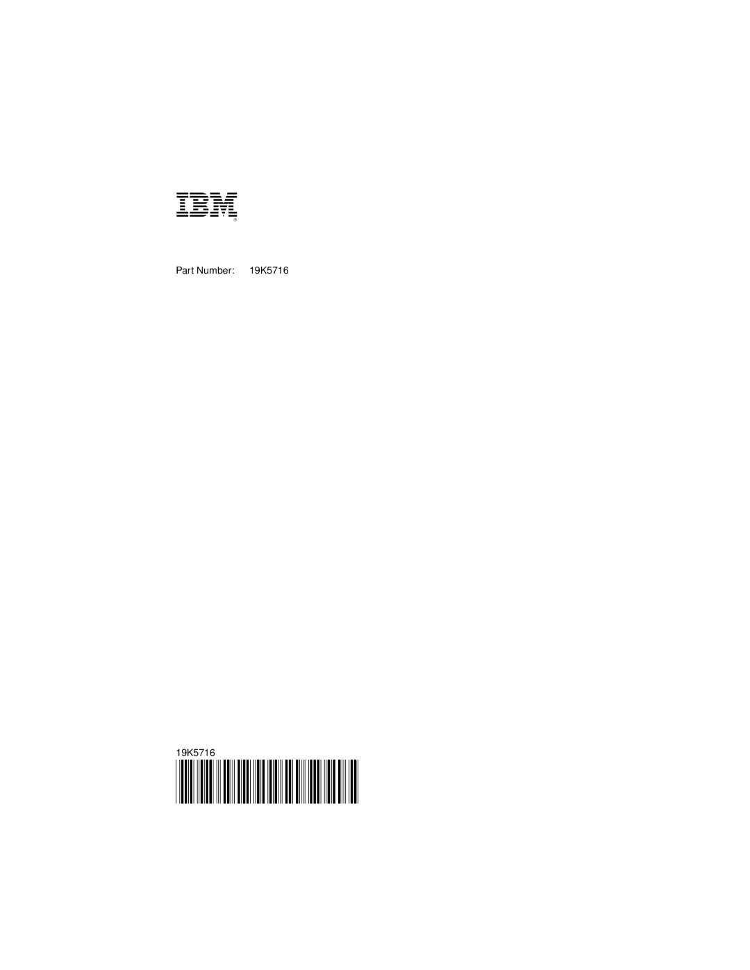 IBM manual 1P0419K5716 