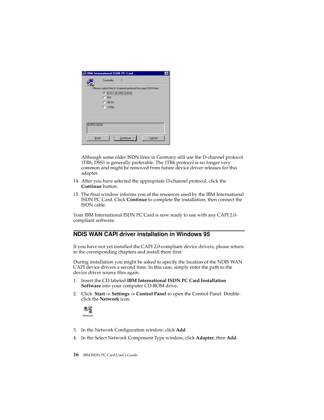 IBM 19K5716 manual Ndis WAN Capi driver installation in Windows 