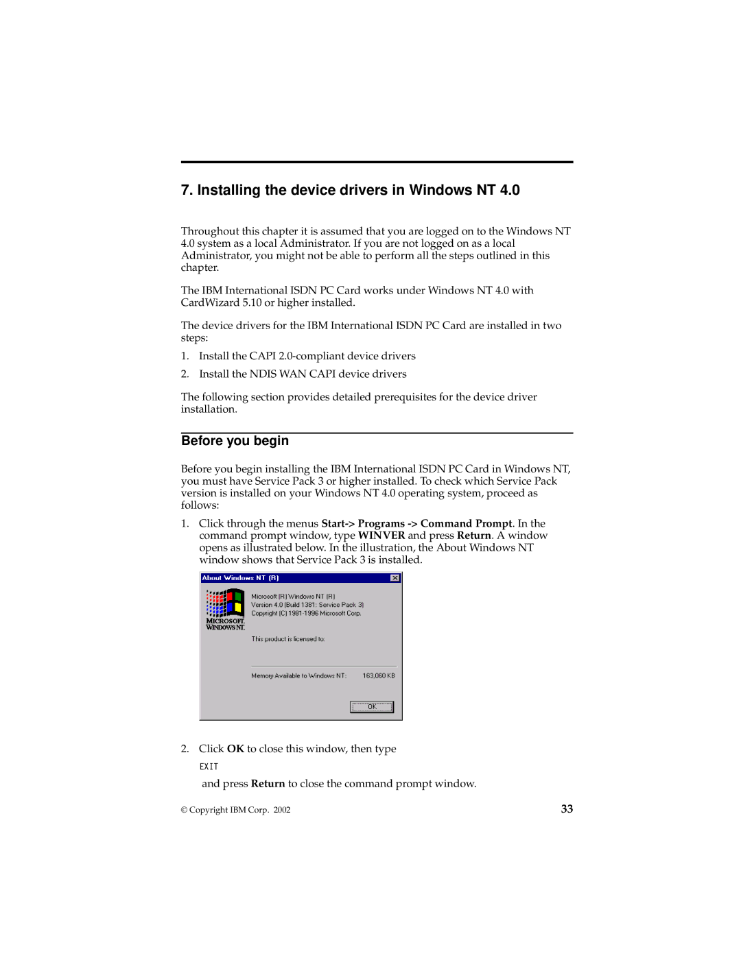 IBM 19K5716 manual Installing the device drivers in Windows NT, Before you begin 