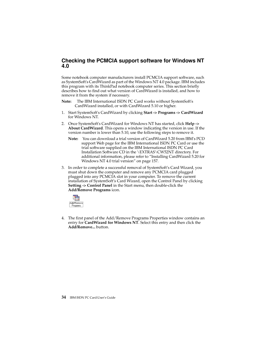 IBM 19K5716 manual Checking the Pcmcia support software for Windows NT 