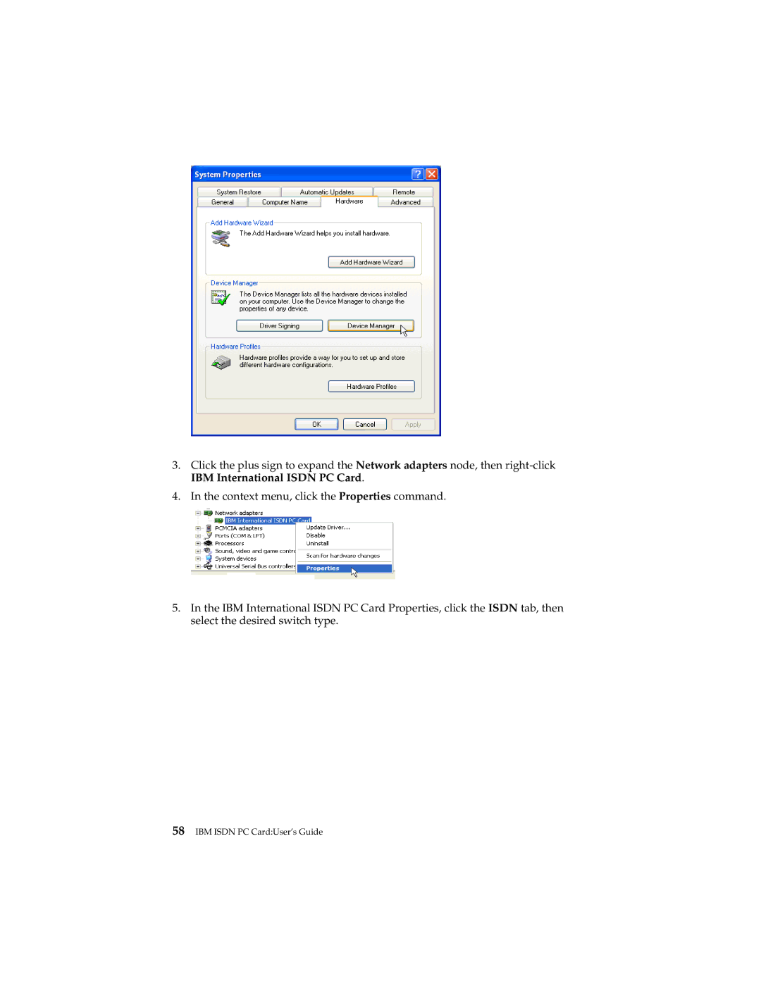 IBM 19K5716 manual IBM Isdn PC CardUser’s Guide 