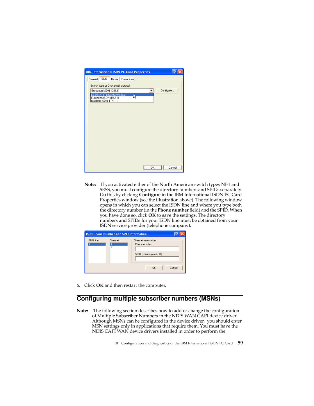 IBM 19K5716 manual Configuring multiple subscriber numbers MSNs 