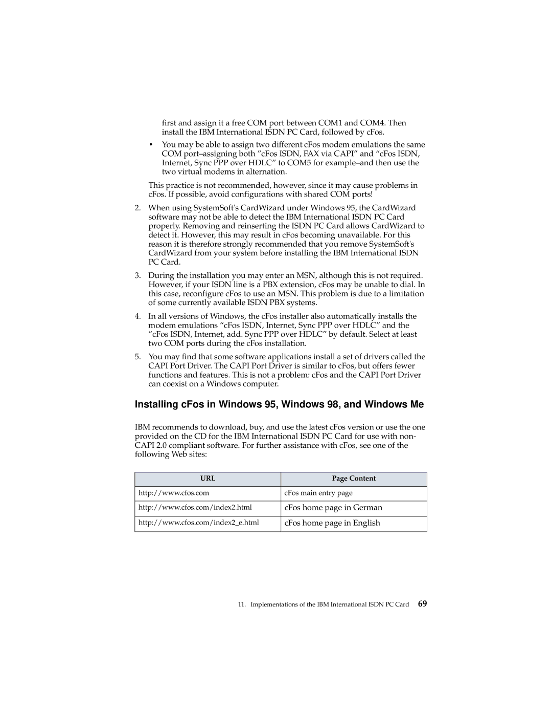 IBM 19K5716 manual Installing cFos in Windows 95, Windows 98, and Windows Me 