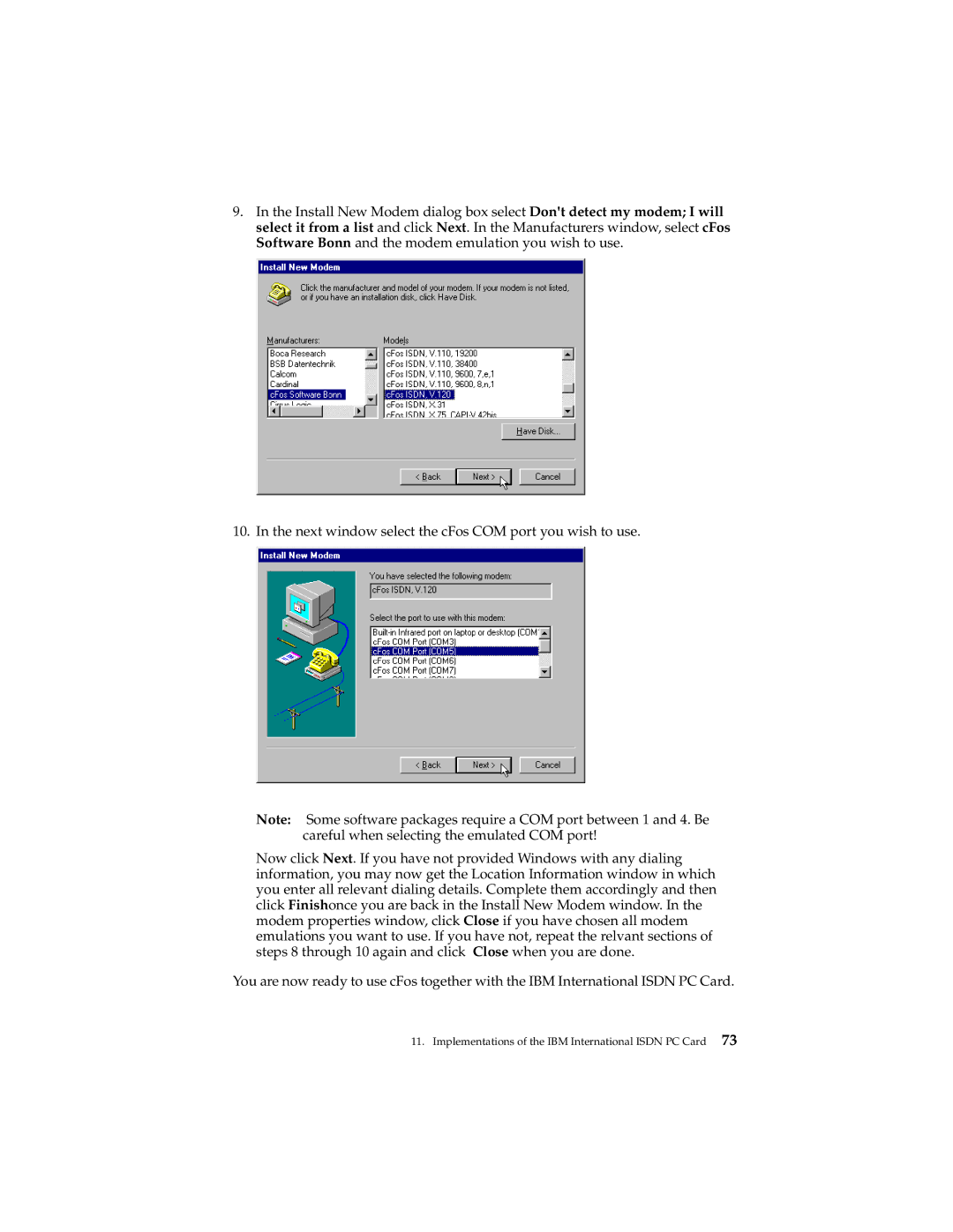 IBM 19K5716 manual Implementations of the IBM International Isdn PC Card 