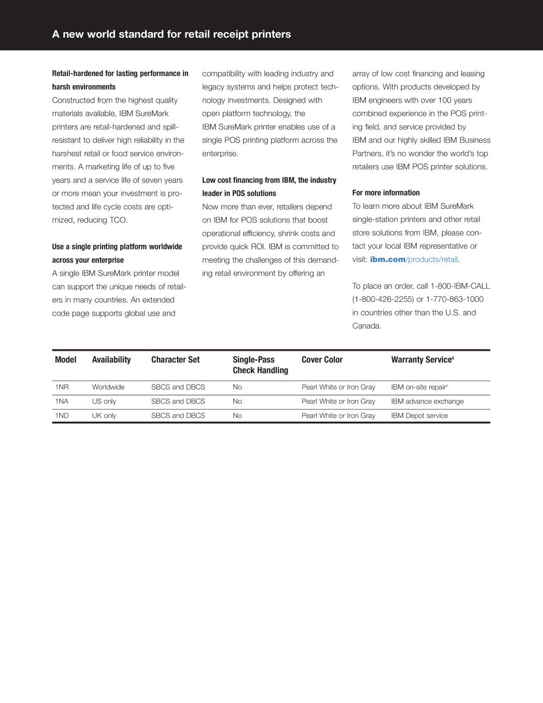 IBM 1ND, 1NR, 1NA manual Harsh environments, Across your enterprise, Leader in POS solutions, For more information 