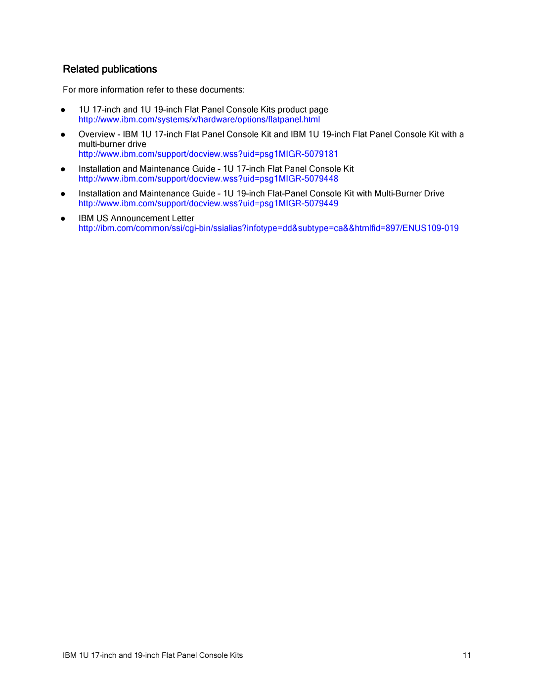 IBM 1U 17 manual Related publications, For more information refer to these documents 