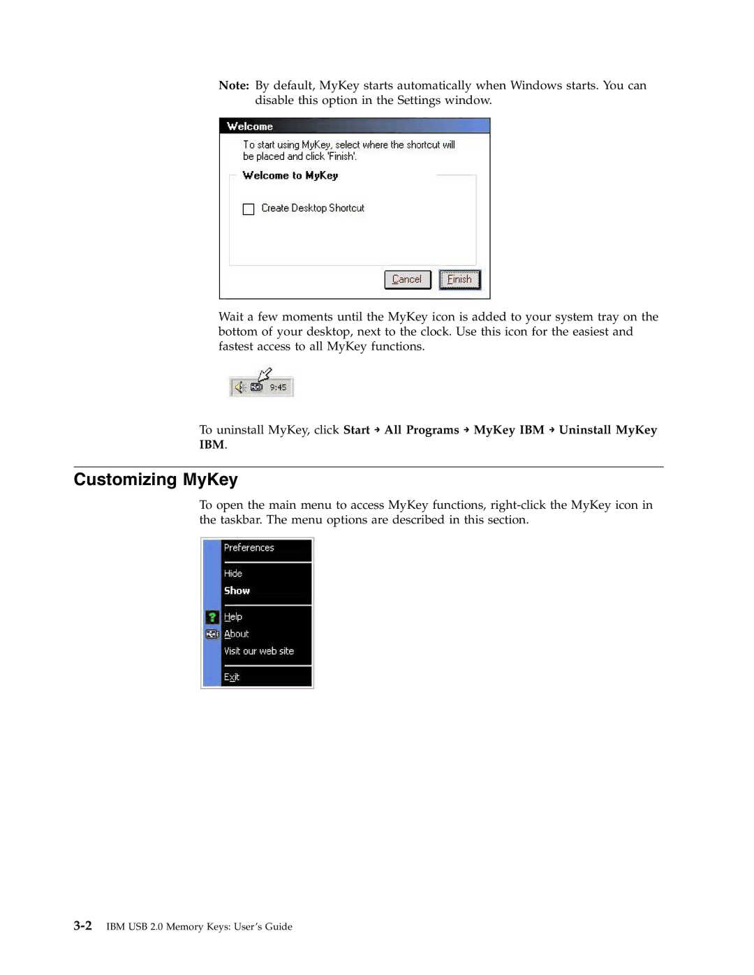 IBM 2 manual Customizing MyKey 