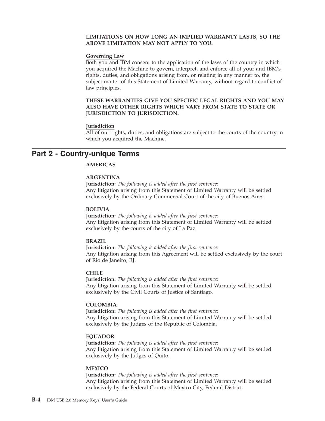 IBM manual Part 2 Country-unique Terms 