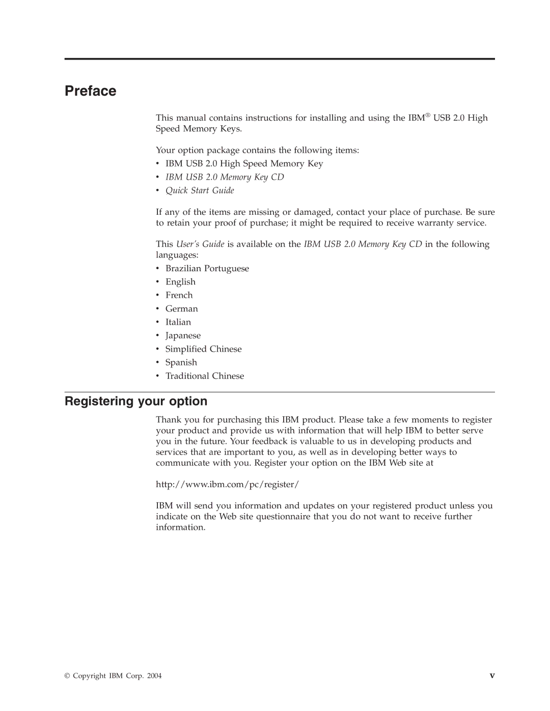 IBM 2 manual Preface, Registering your option 