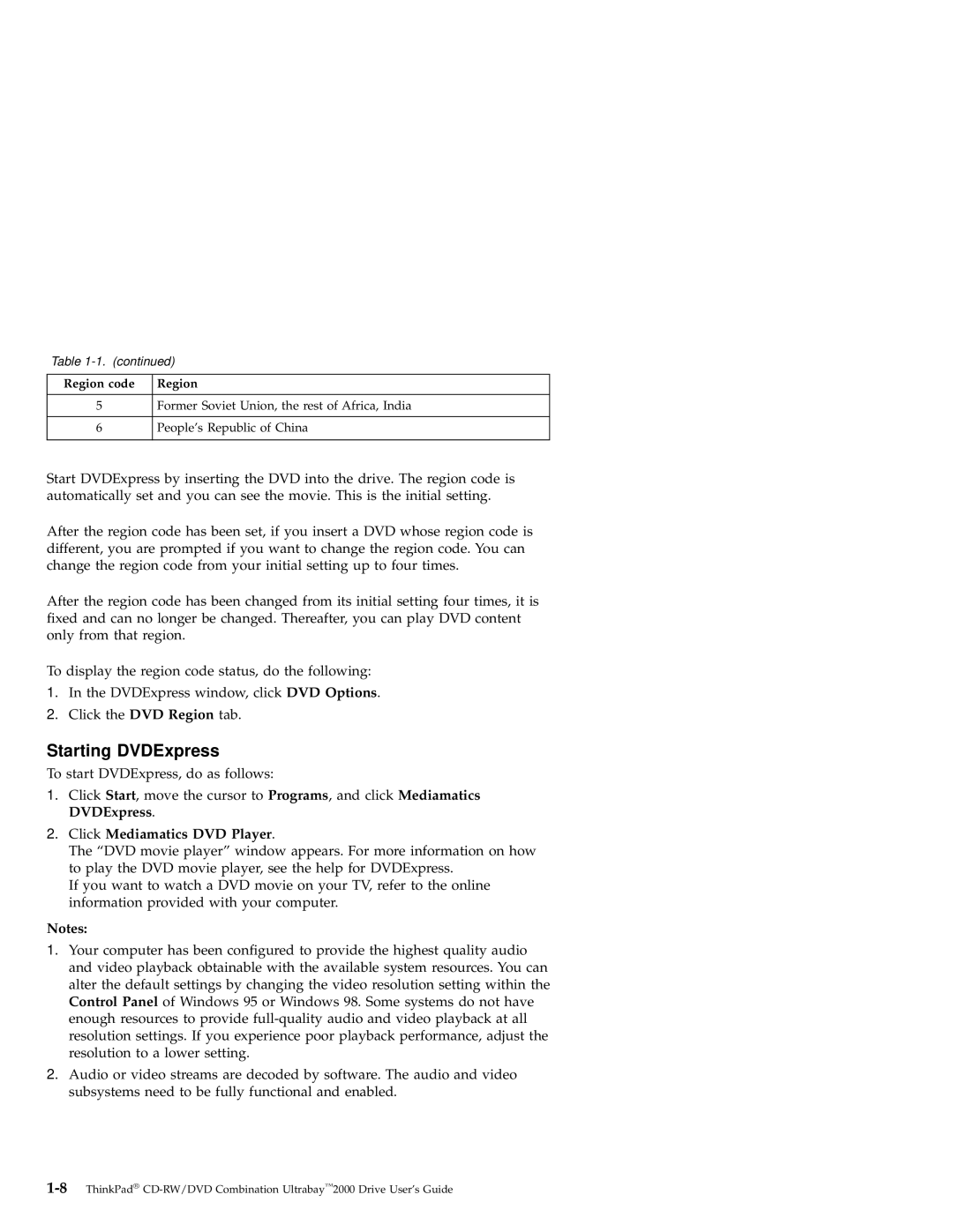 IBM 2000 manual Starting DVDExpress, Click Mediamatics DVD Player 