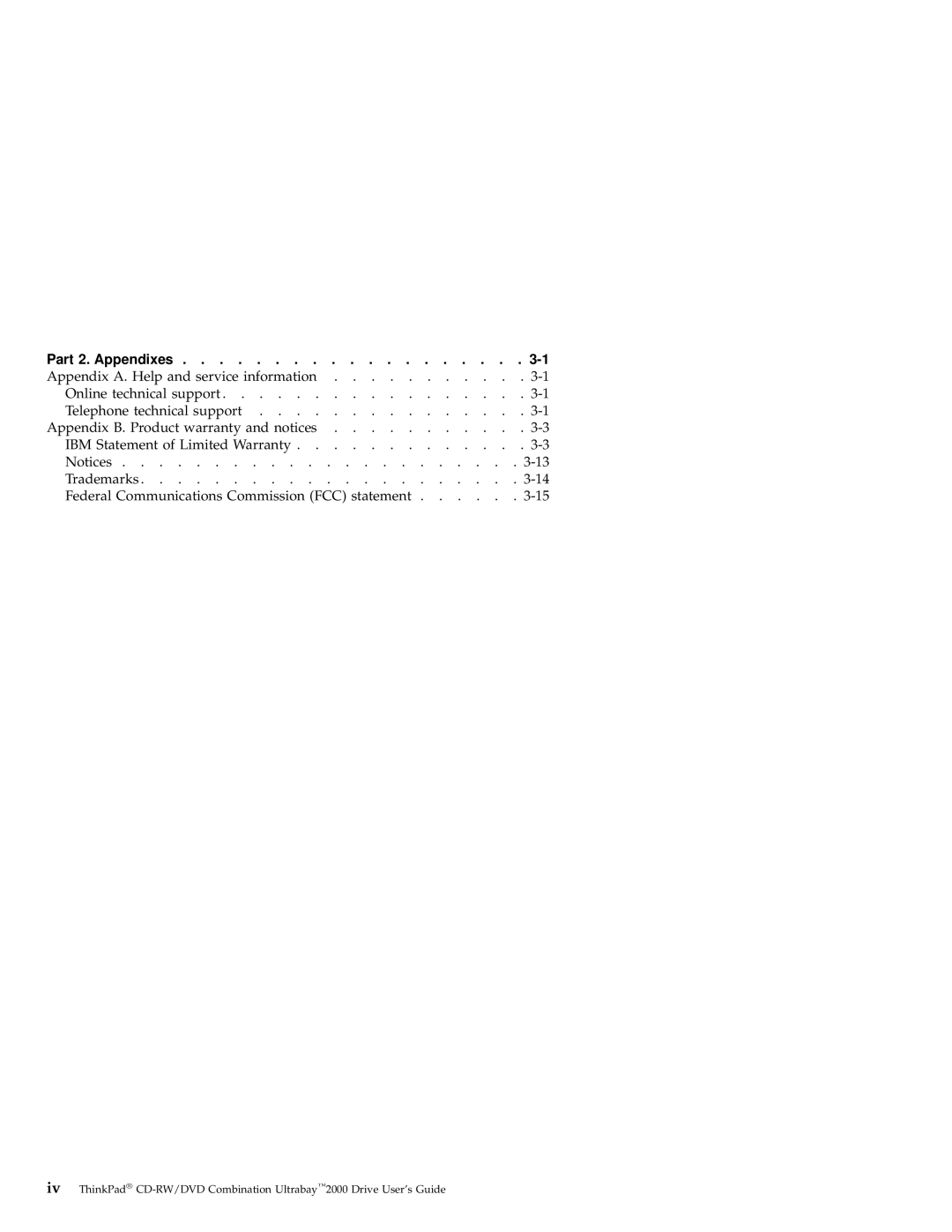 IBM 2000 manual Part 2. Appendixes 