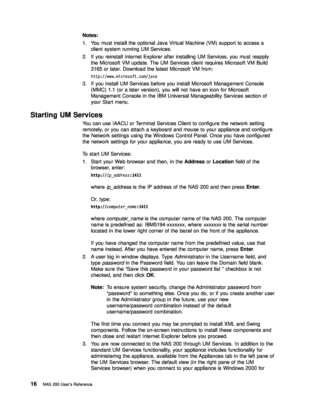IBM 201 manual Starting UM Services 