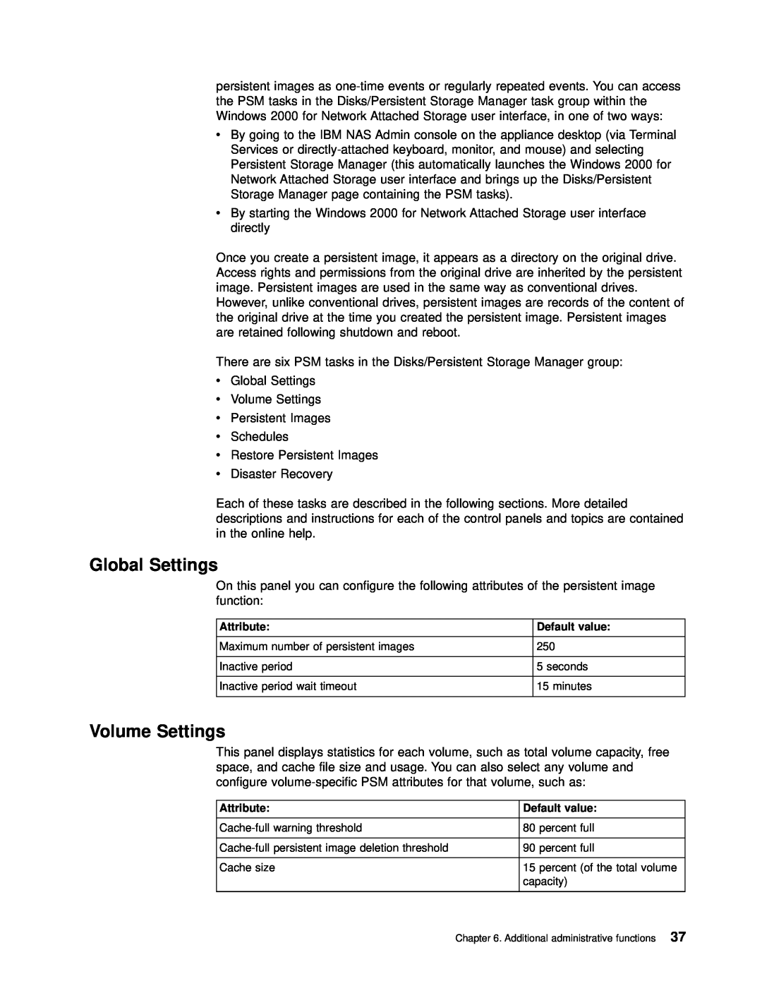 IBM 201 manual Global Settings, Volume Settings 