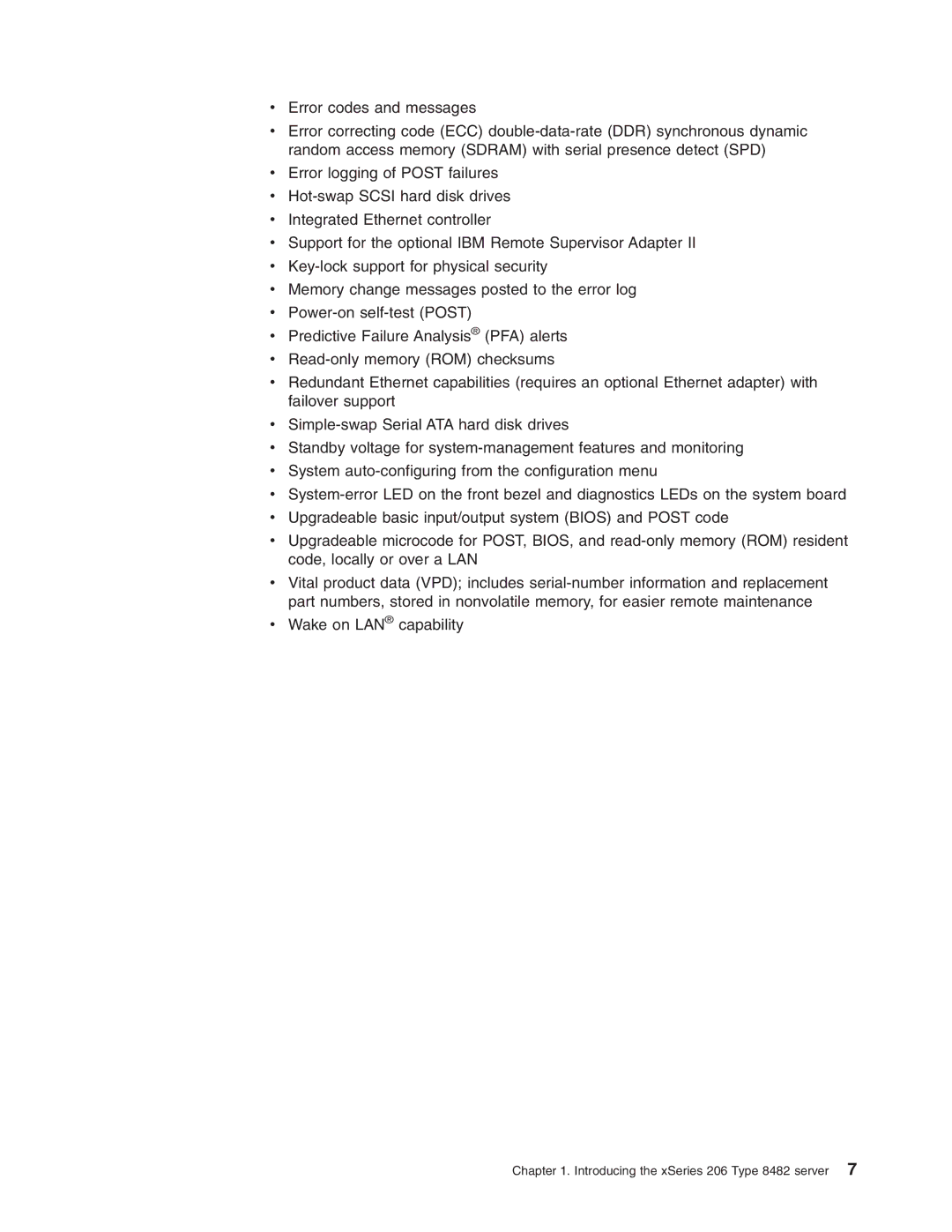 IBM manual Introducing the xSeries 206 Type 8482 server 