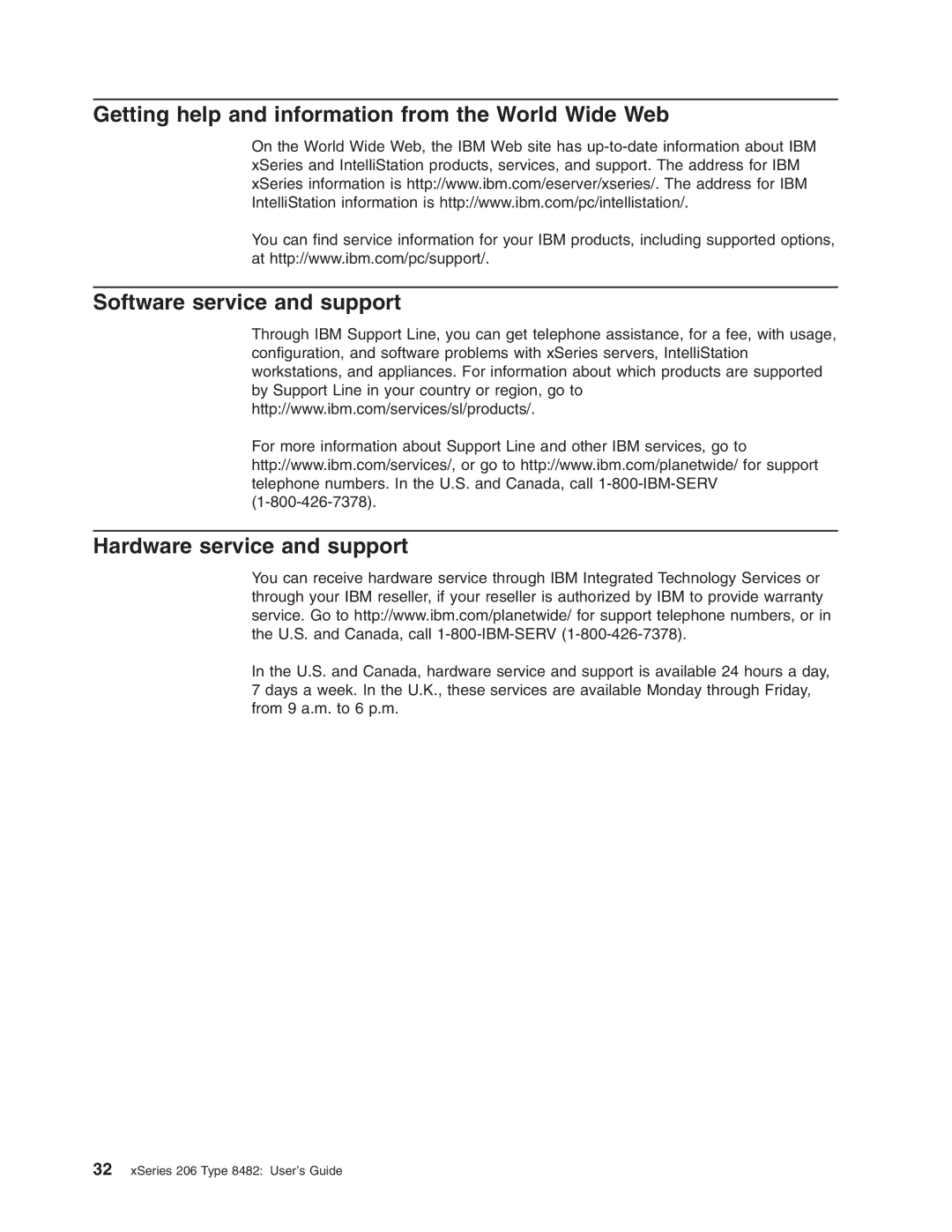 IBM manual XSeries 206 Type 8482 User’s Guide 