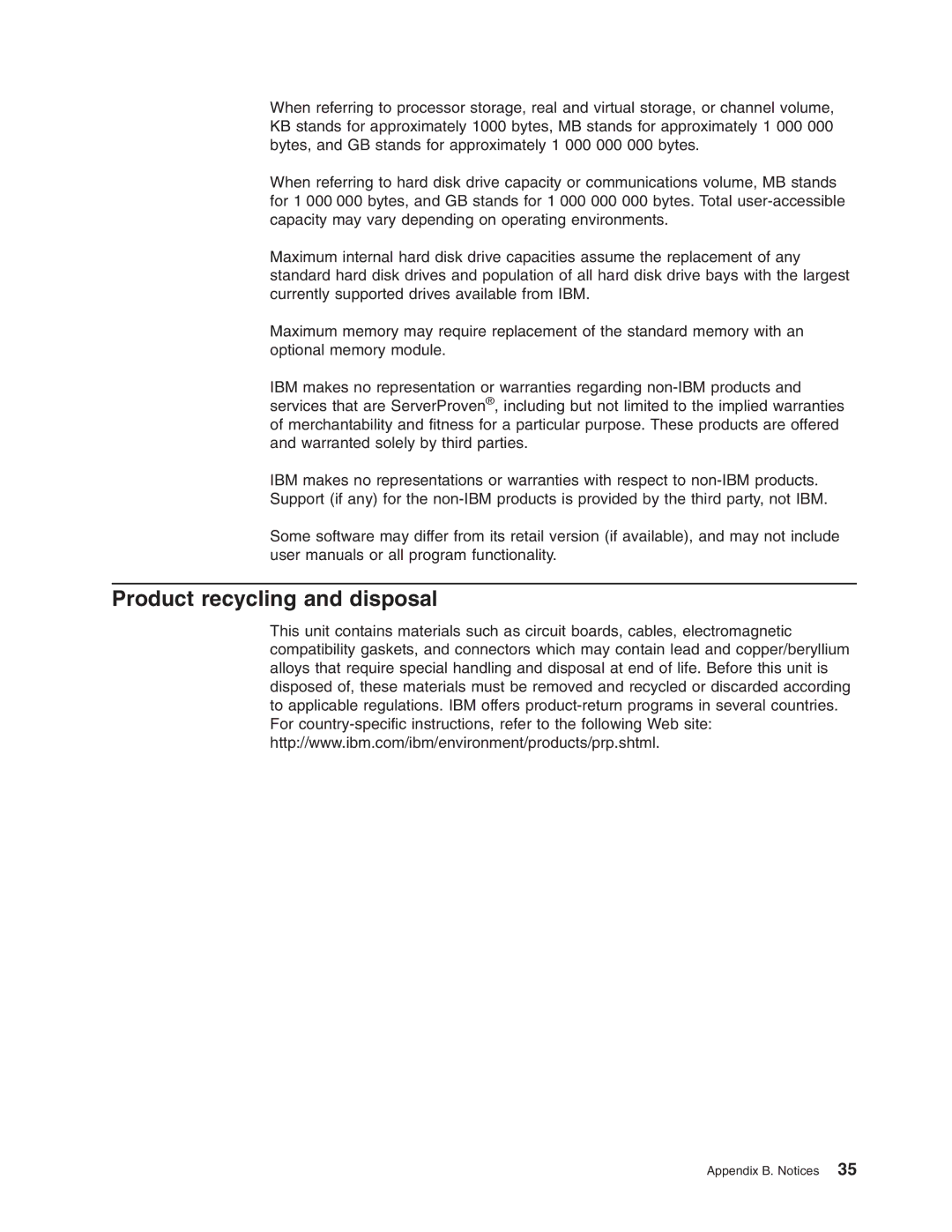 IBM 206 manual Product recycling and disposal 