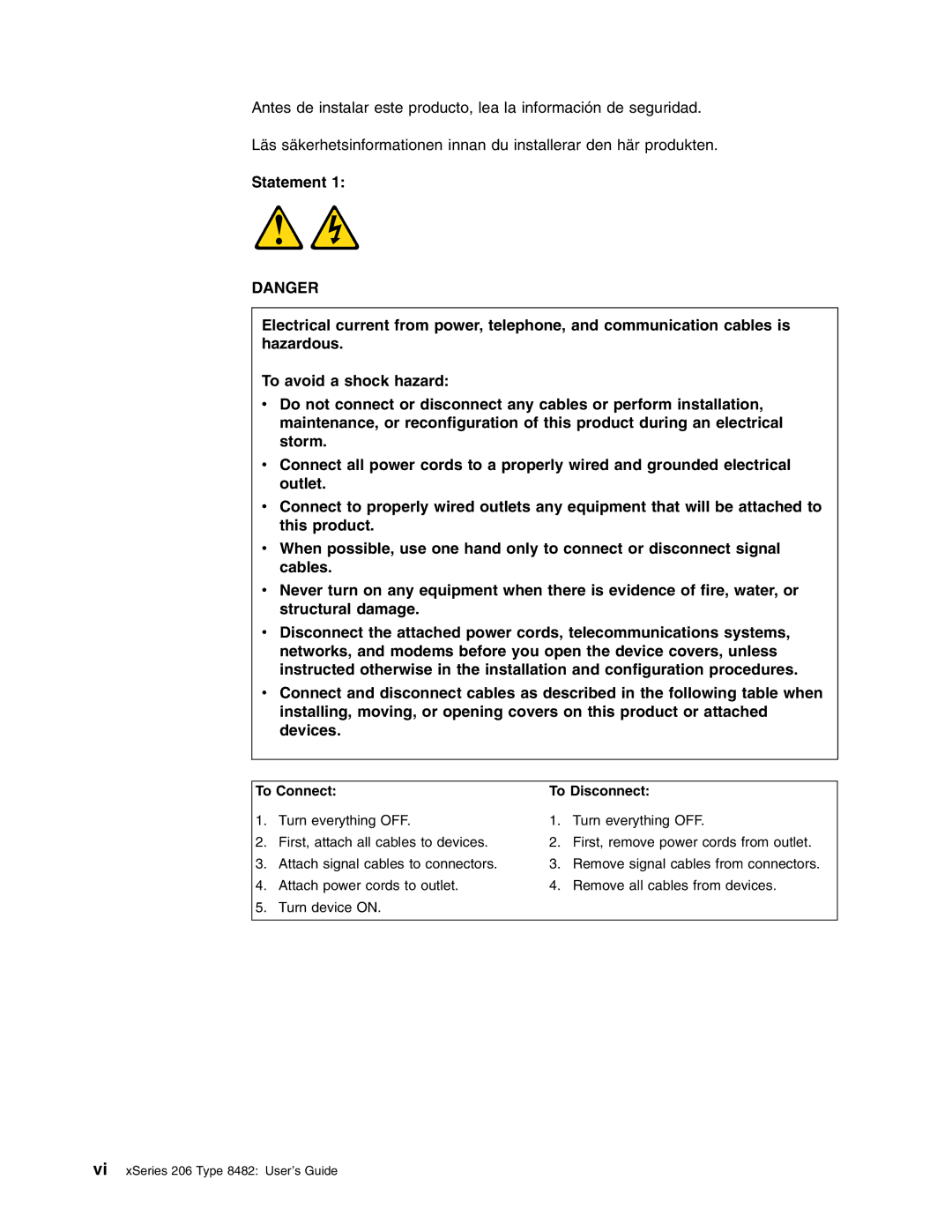 IBM 206 manual To Connect To Disconnect 