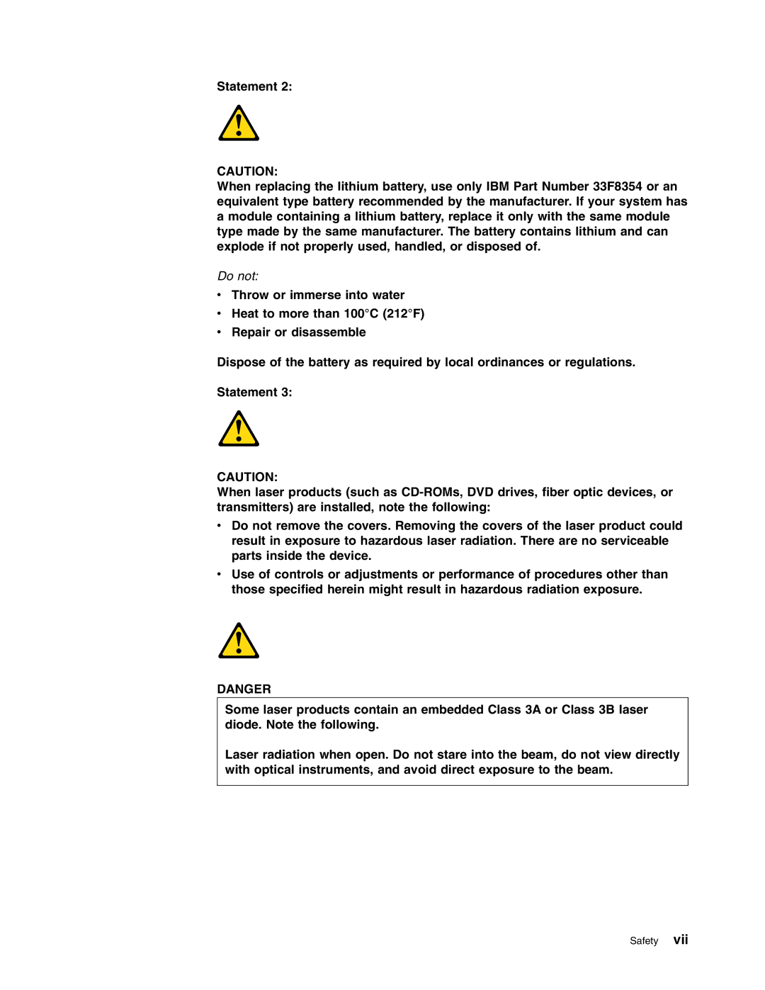 IBM 206 manual Do not 