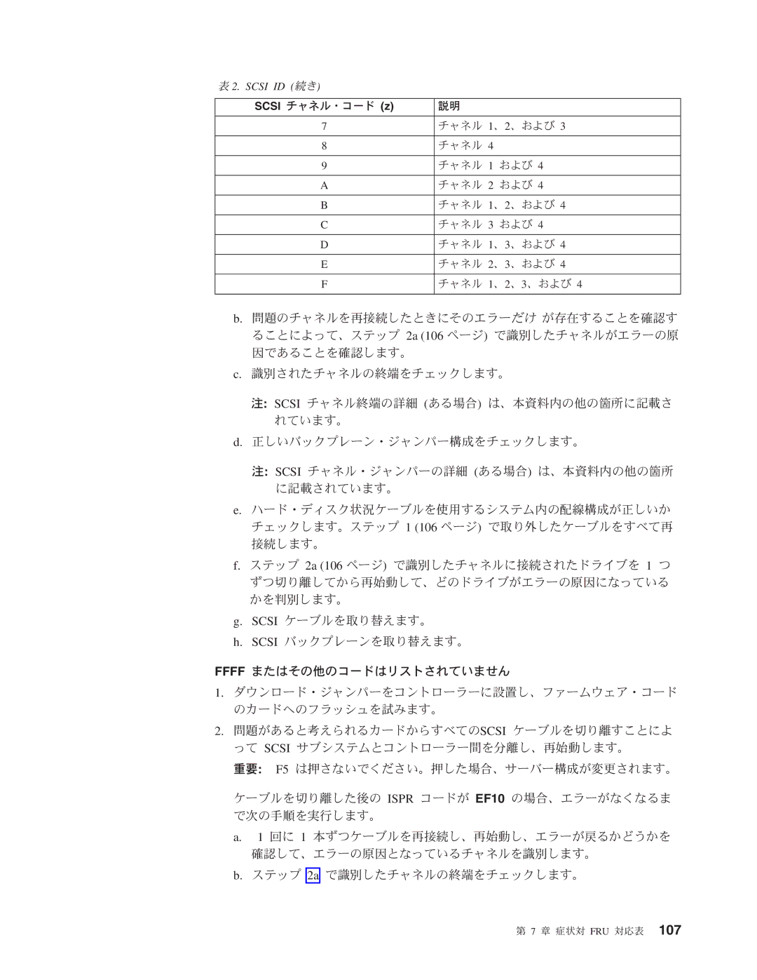 IBM 206 manual Scsi ID 続き 