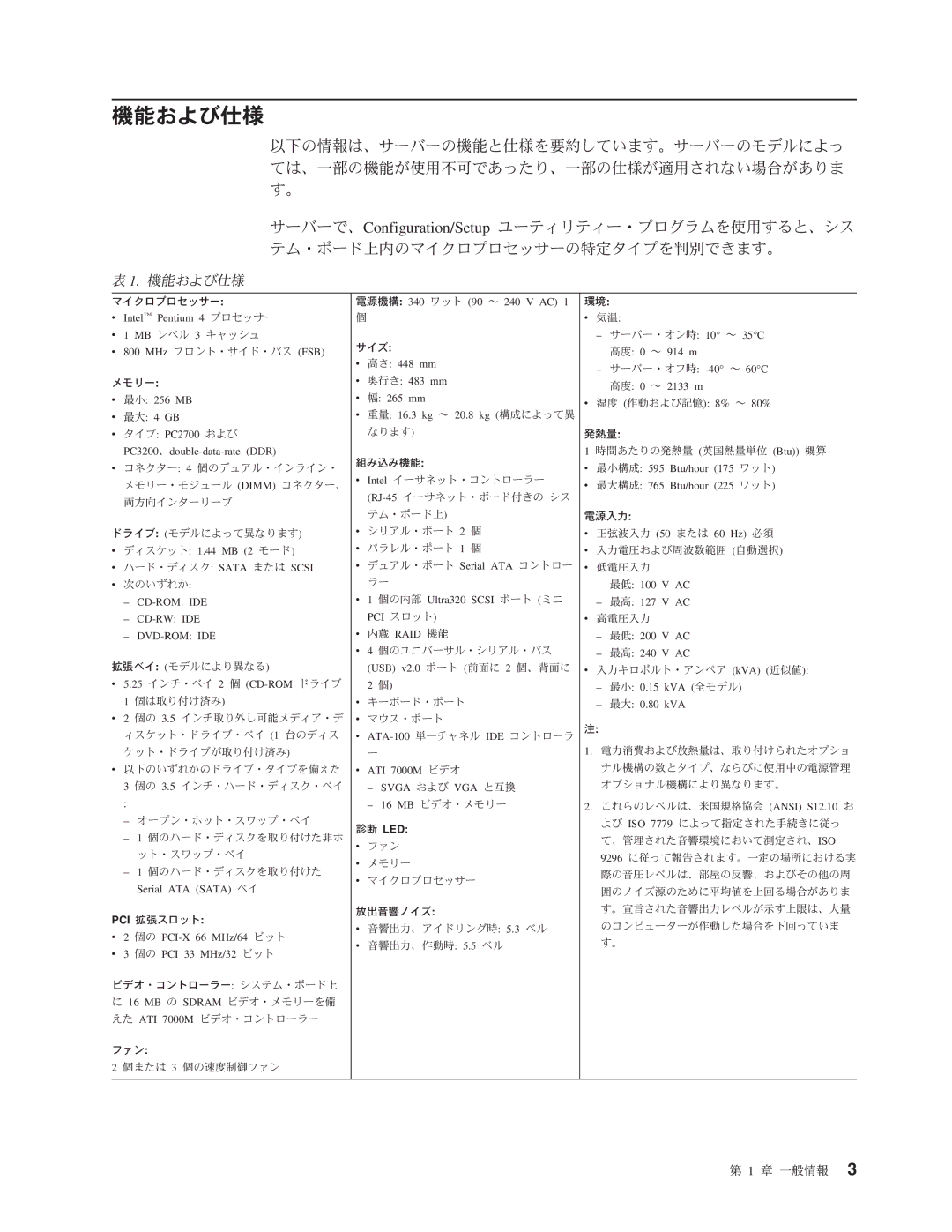 IBM 206 manual 機能および仕様 