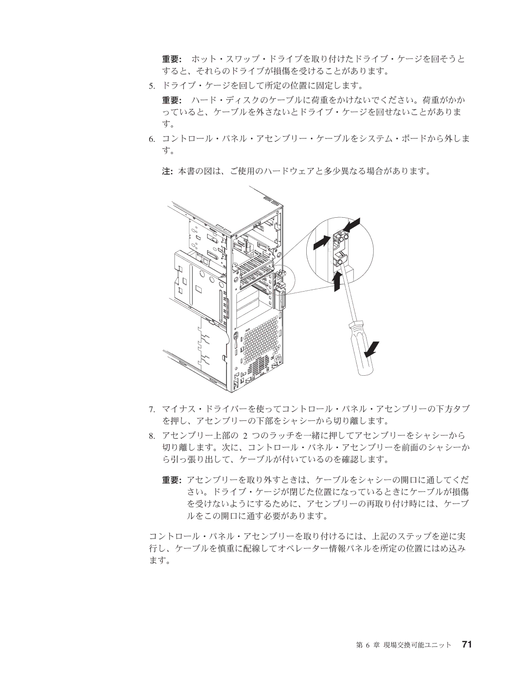 IBM 206 manual 章 現場交換可能ユニット 