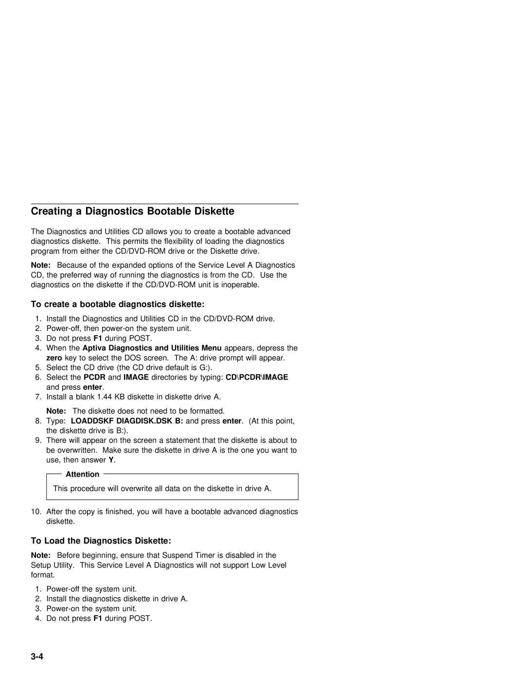 IBM 2142, 2140 manual Creating a Diagnostics Bootable Diskette, To create a bootable diagnostics diskette, Utilities 