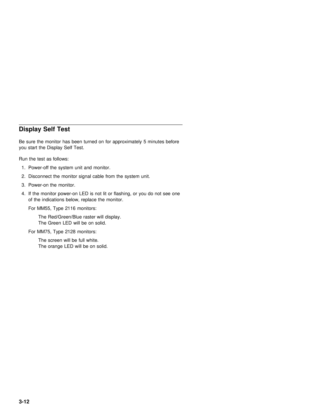 IBM 2142, 2140 manual Display Self Test 