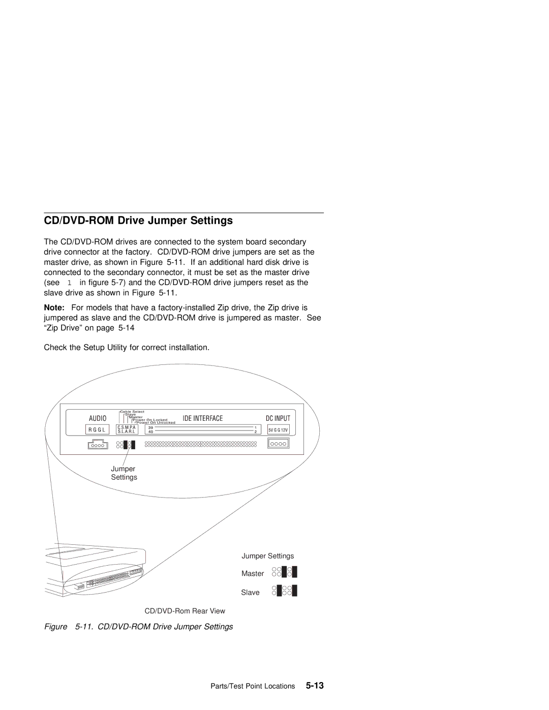 IBM 2140, 2142 manual 11. CD/DVD-ROM Drive Jumper Settings 