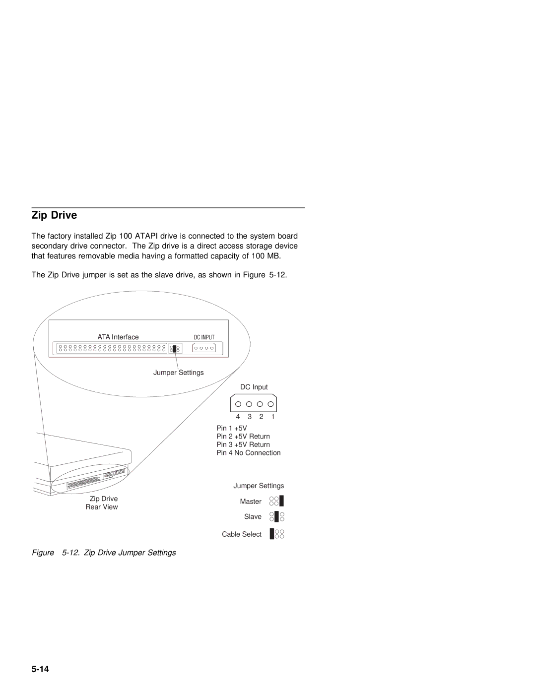 IBM 2142, 2140 manual Zip Drive Jumper Settings 