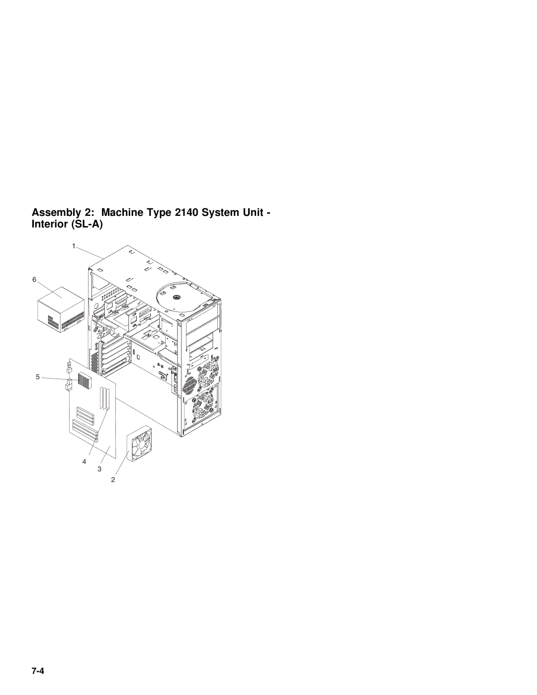 IBM 2142 manual Assembly 2 Machine Type 2140 System Unit Interior SL-A 