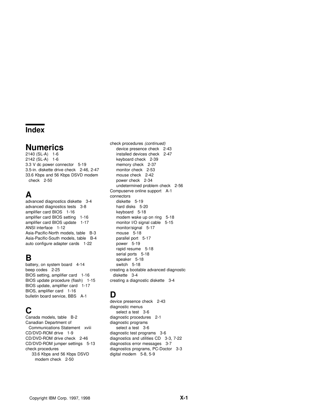 IBM 2140, 2142 manual Numerics 