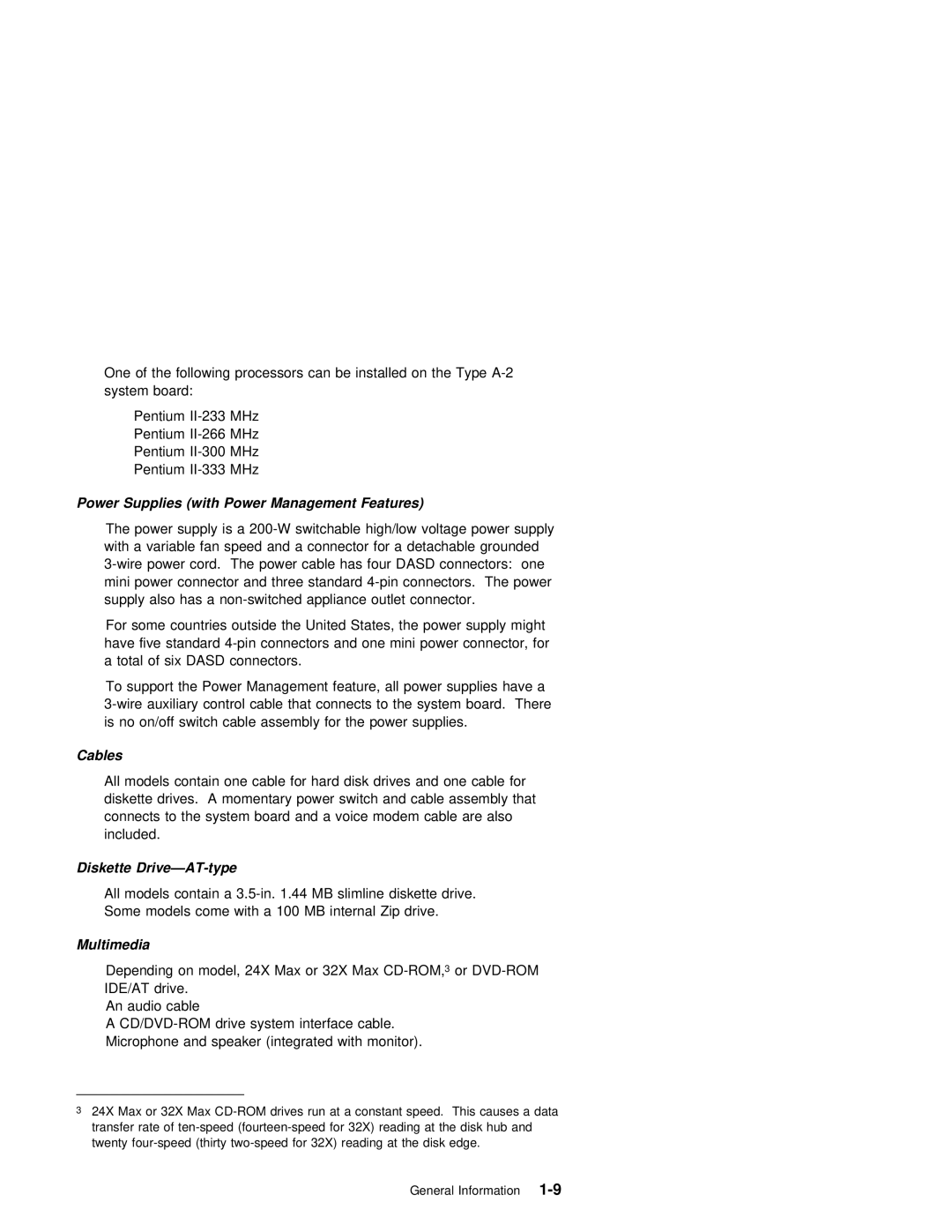 IBM 2140, 2142 manual Features, Ide/At 