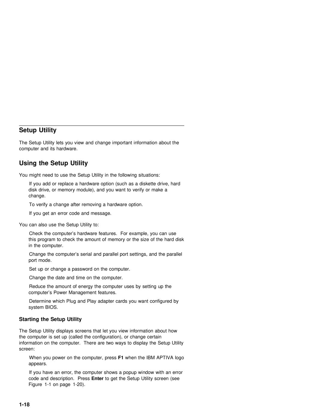 IBM 2142, 2140 manual Using the Setup Utility, Starting 