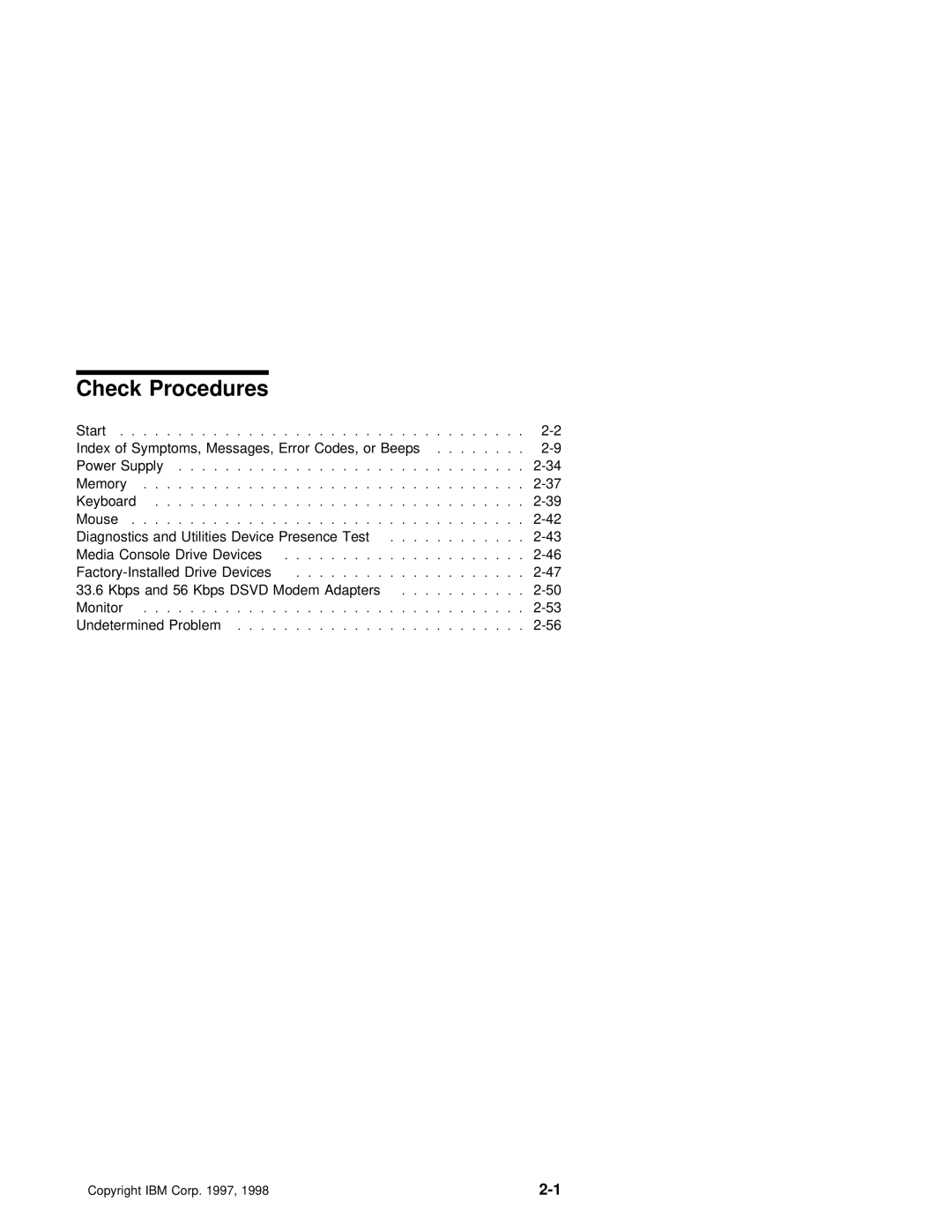 IBM 2140, 2142 manual Check Procedures 