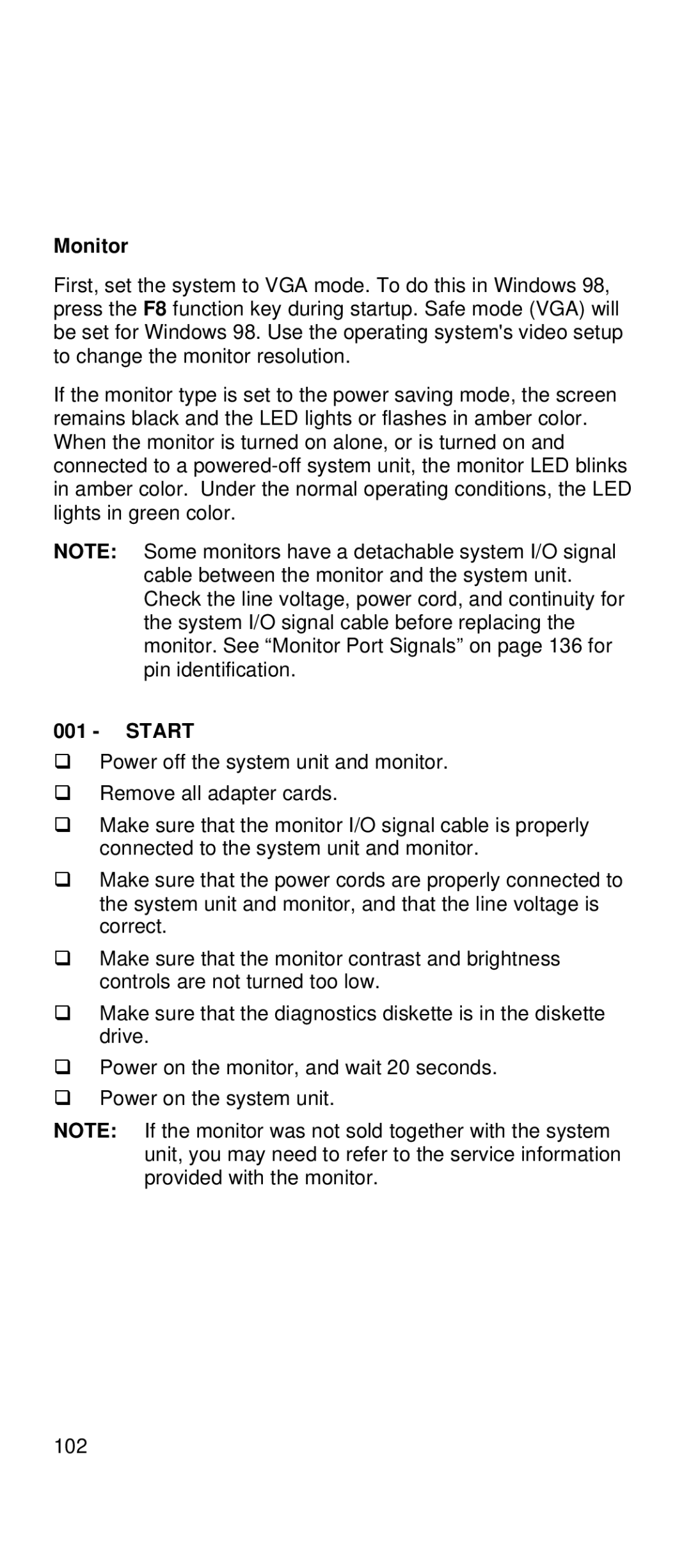 IBM 2169 manual Monitor, Start 