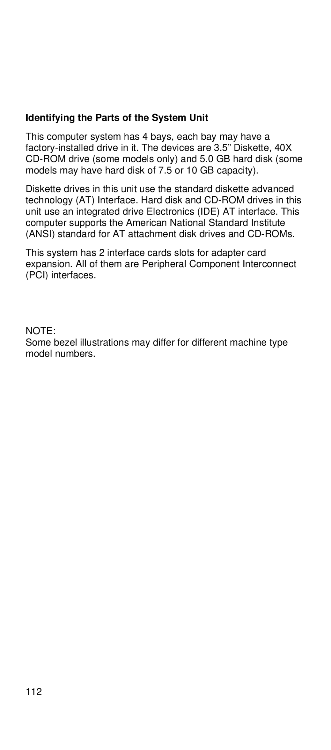 IBM 2169 manual Identifying the Parts of the System Unit 