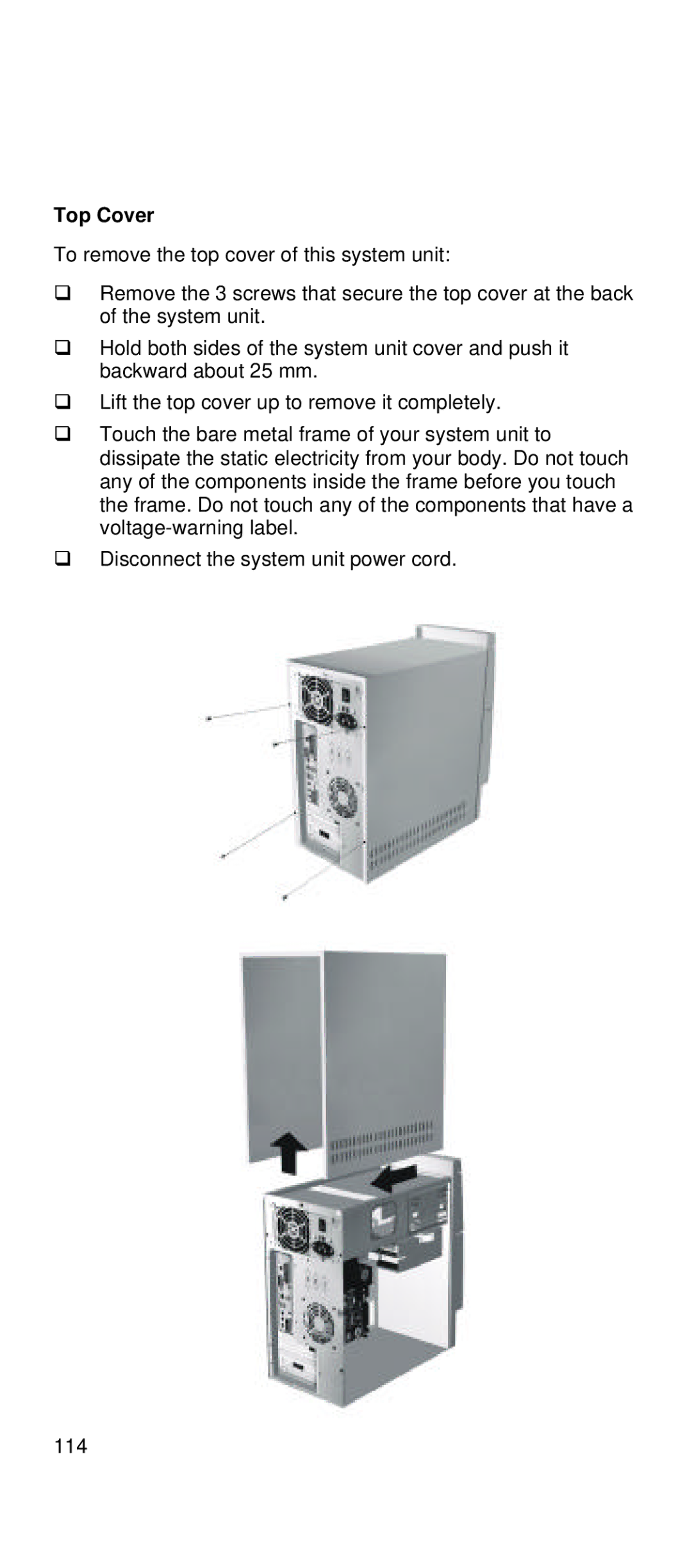 IBM 2169 manual Top Cover 