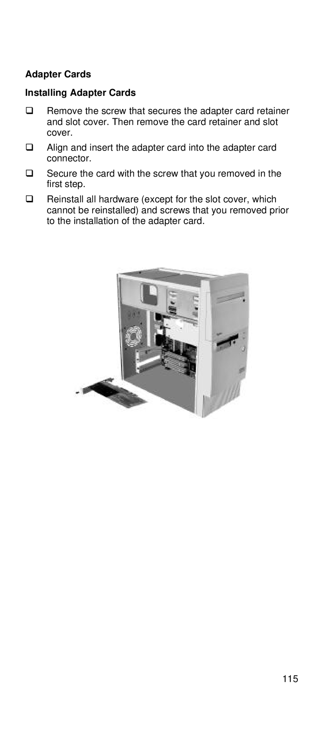 IBM 2169 manual Adapter Cards Installing Adapter Cards 