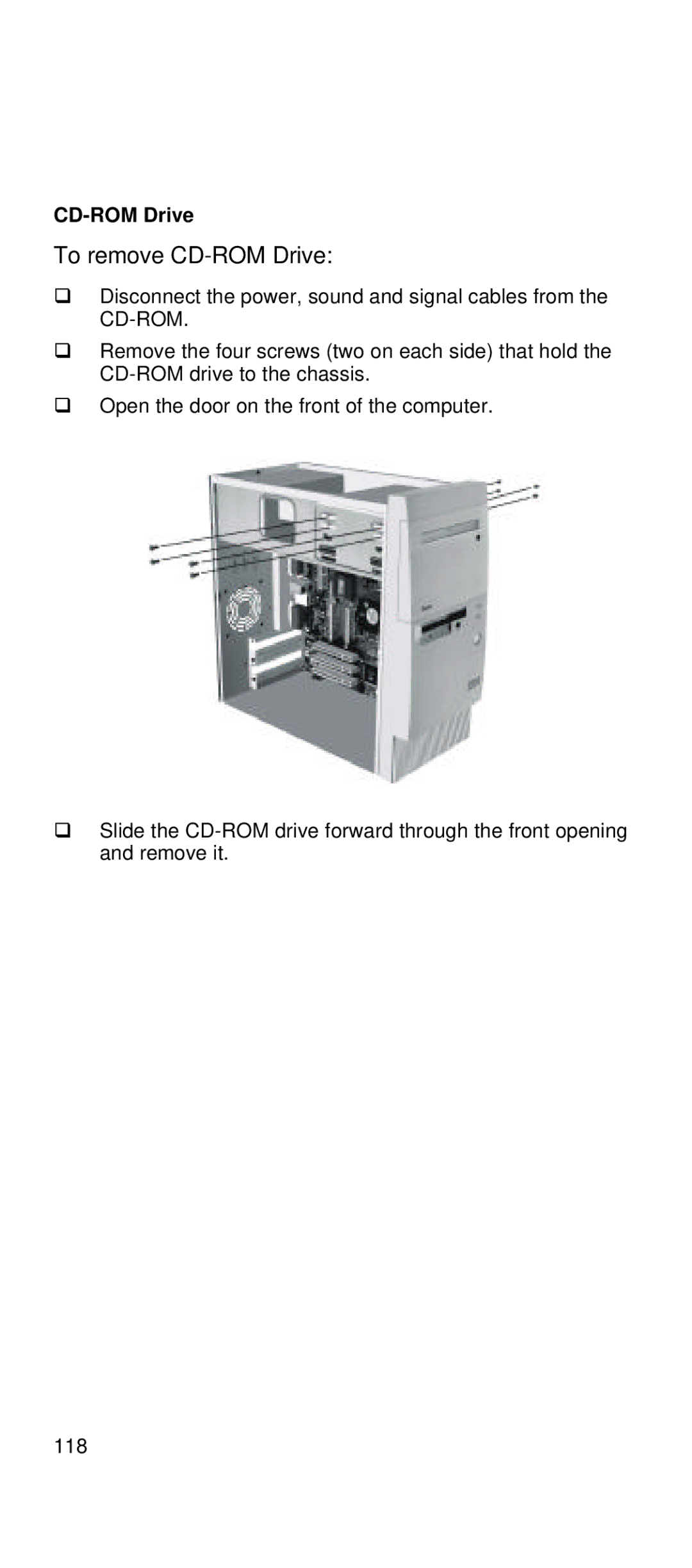 IBM 2169 manual To remove CD-ROM Drive 