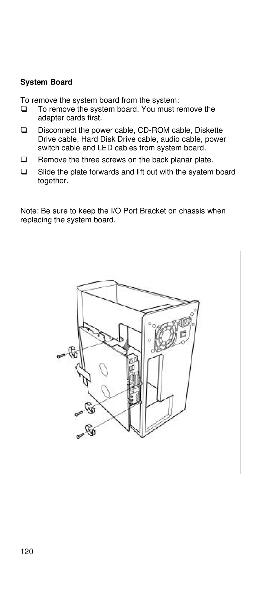 IBM 2169 manual System Board 