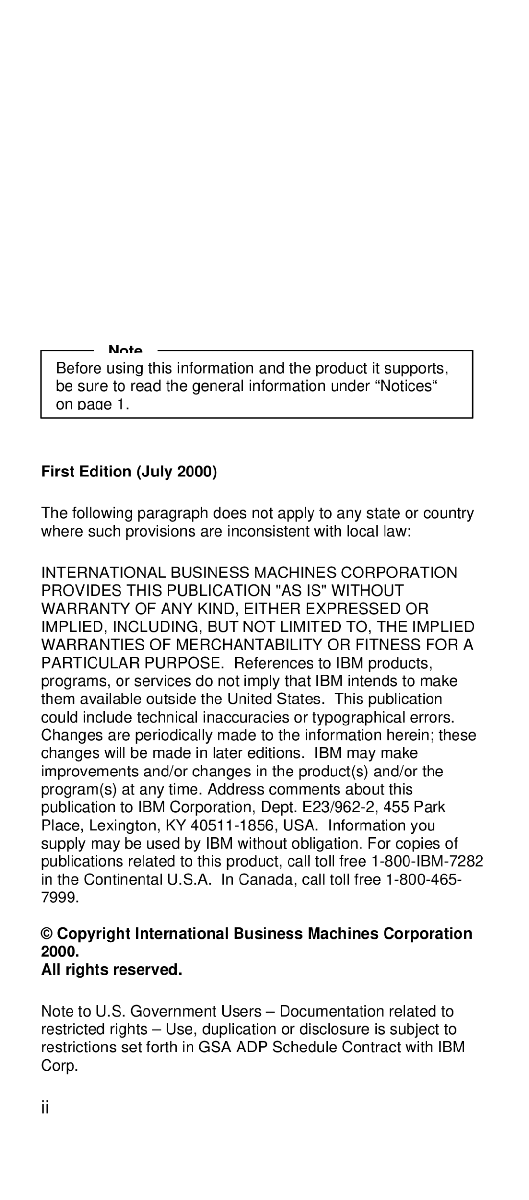 IBM 2169 manual First Edition July 