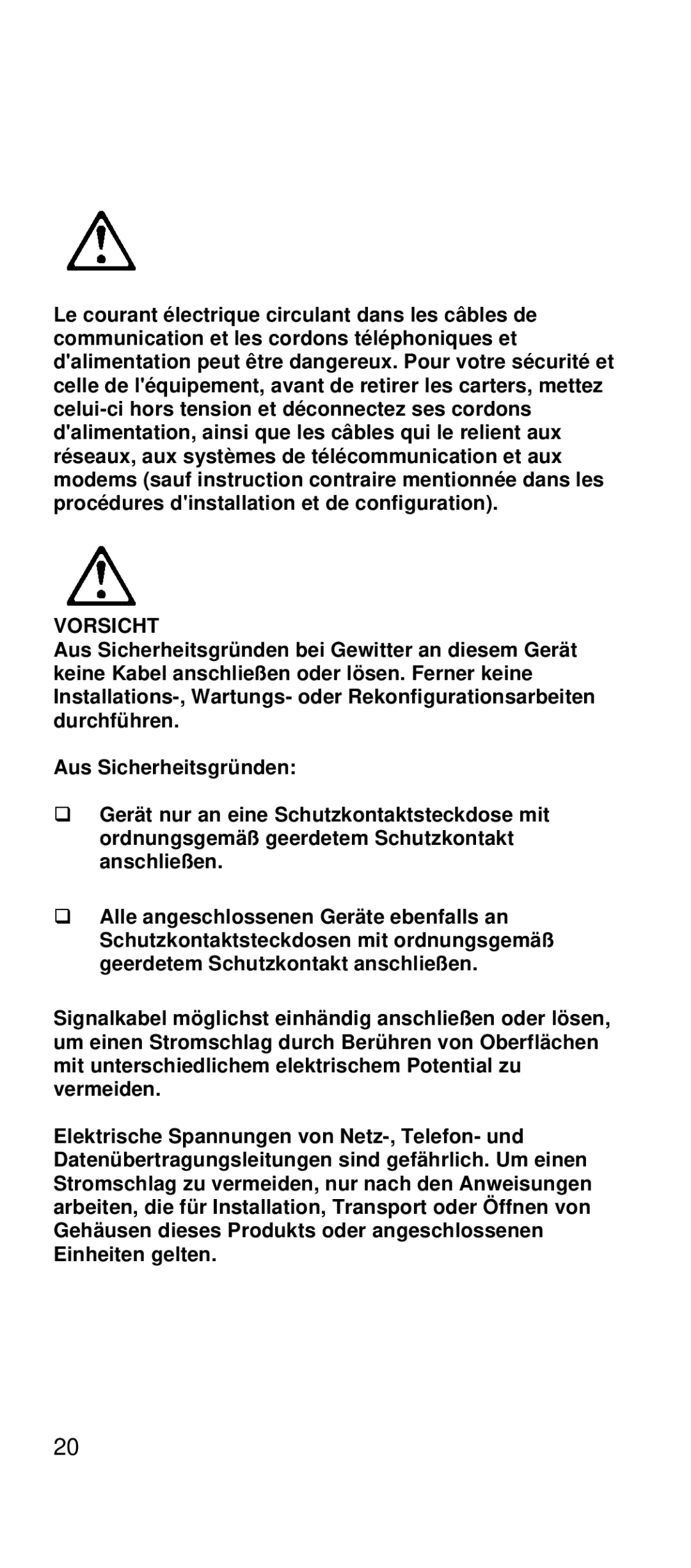 IBM 2169 manual Vorsicht 