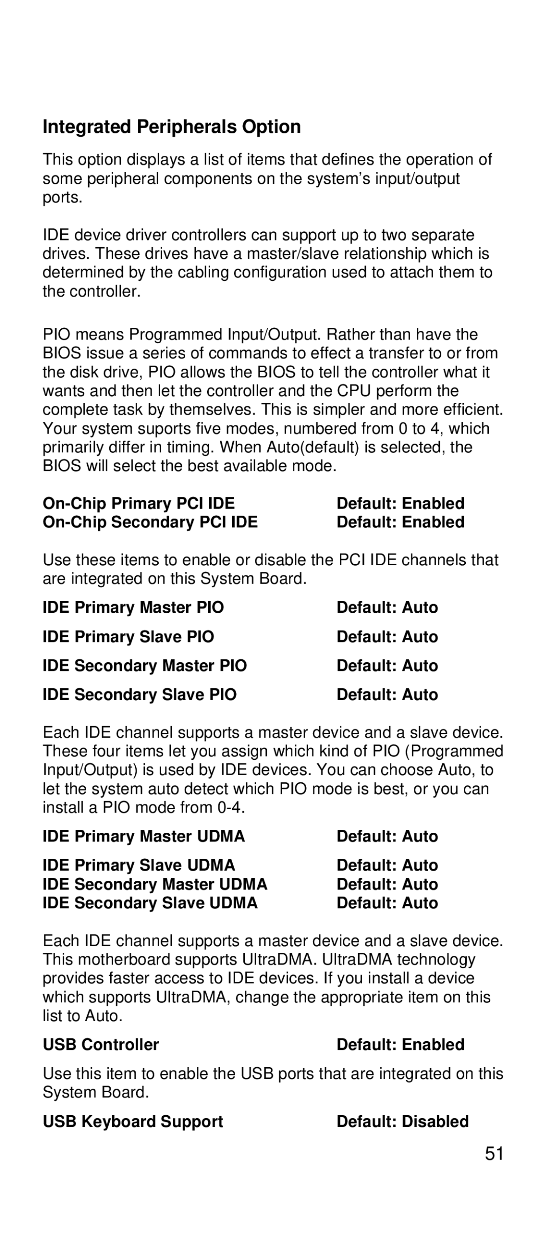 IBM 2169 manual Integrated Peripherals Option 