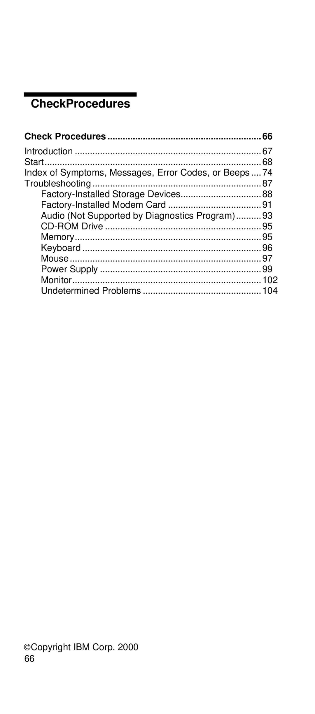 IBM 2169 manual CheckProcedures 