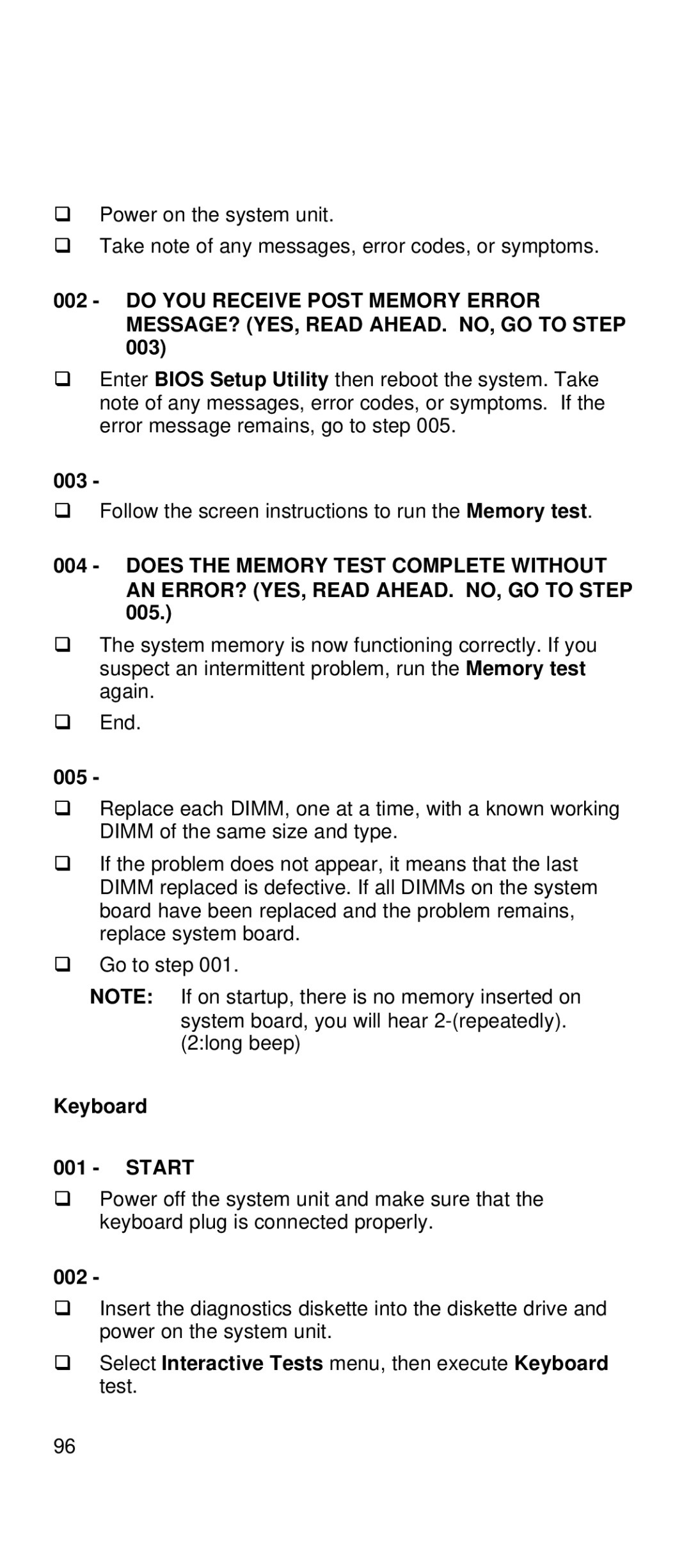 IBM 2169 manual 003, Keyboard Start 