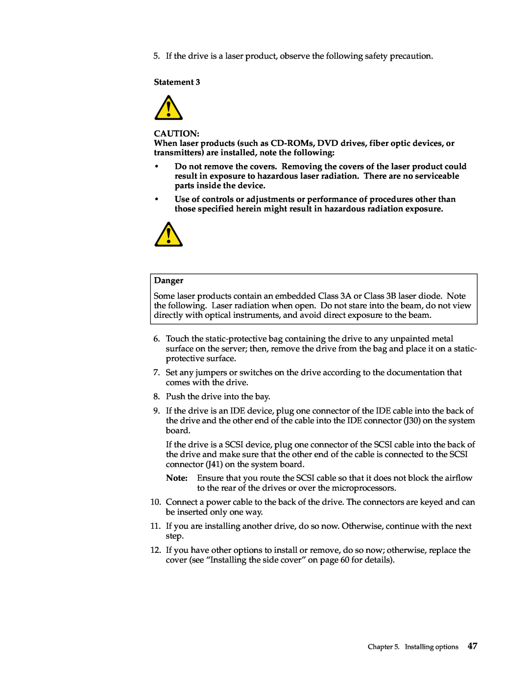 IBM 220 manual Statement, Danger 