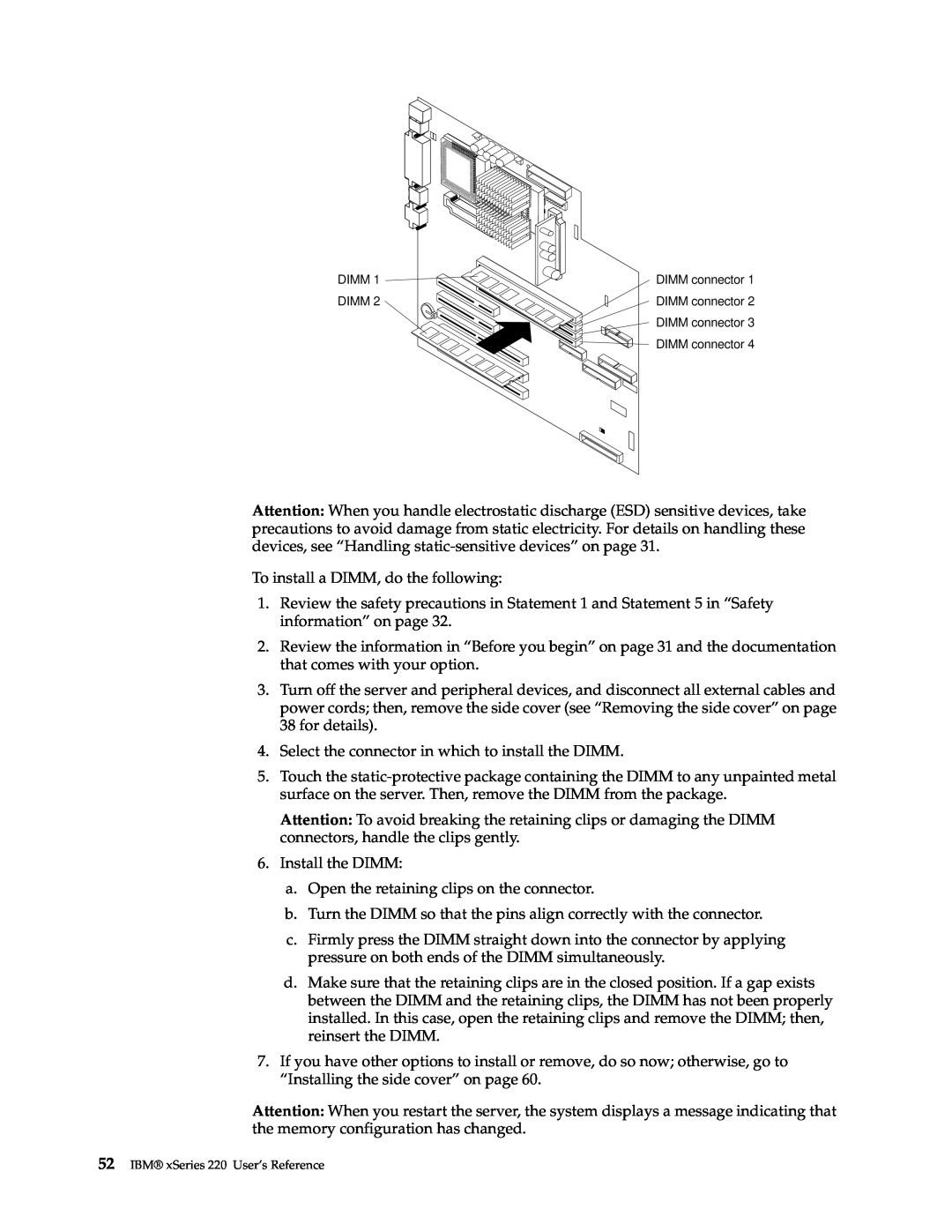 IBM manual IBM xSeries 220 User’s Reference 